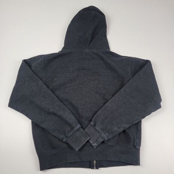 Vtg‎ Y2K Volcom Skate Full-Zip Distressed Hoodie Gray Women’s Medium 90s Grunge - Picture 3 of 9